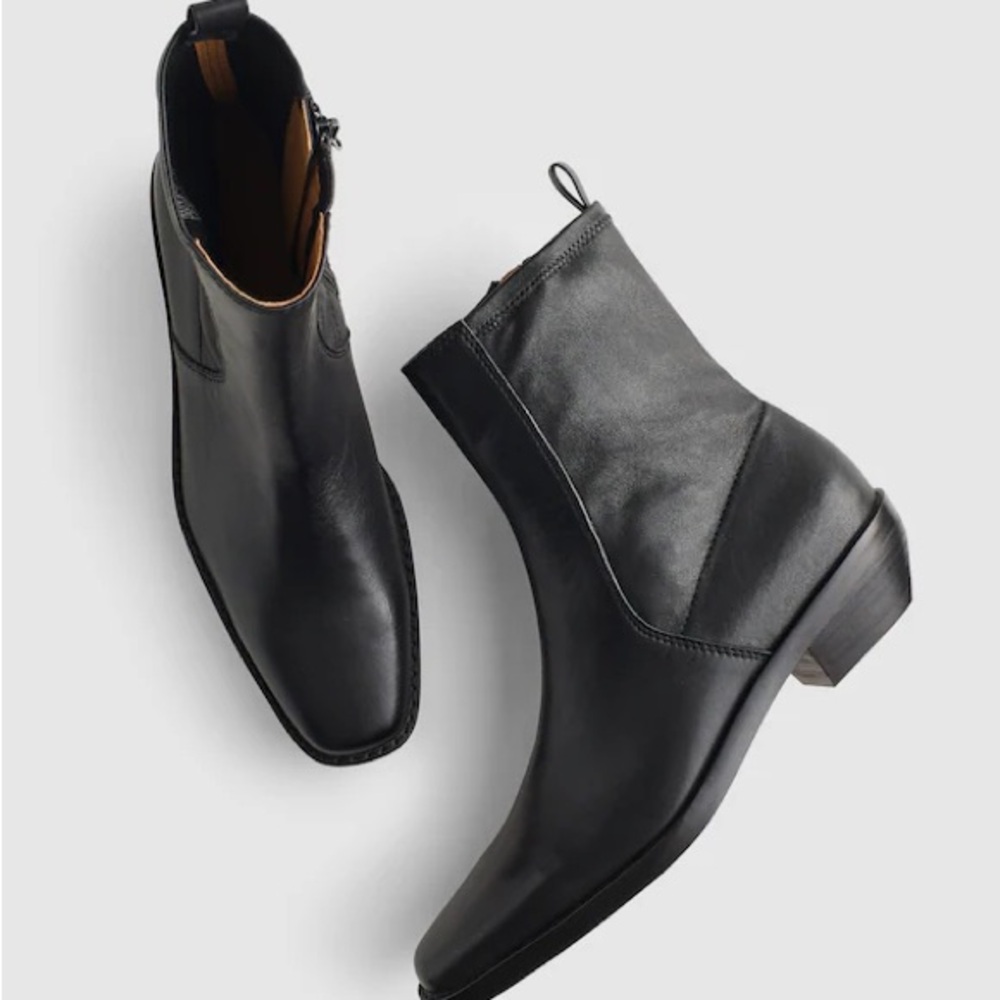 IDRIS Black Leather Ankle Boots by MADEWELL